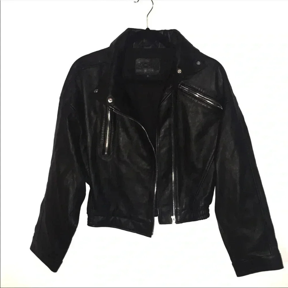 Sheikh Faux Black Leather Jacket Size Small